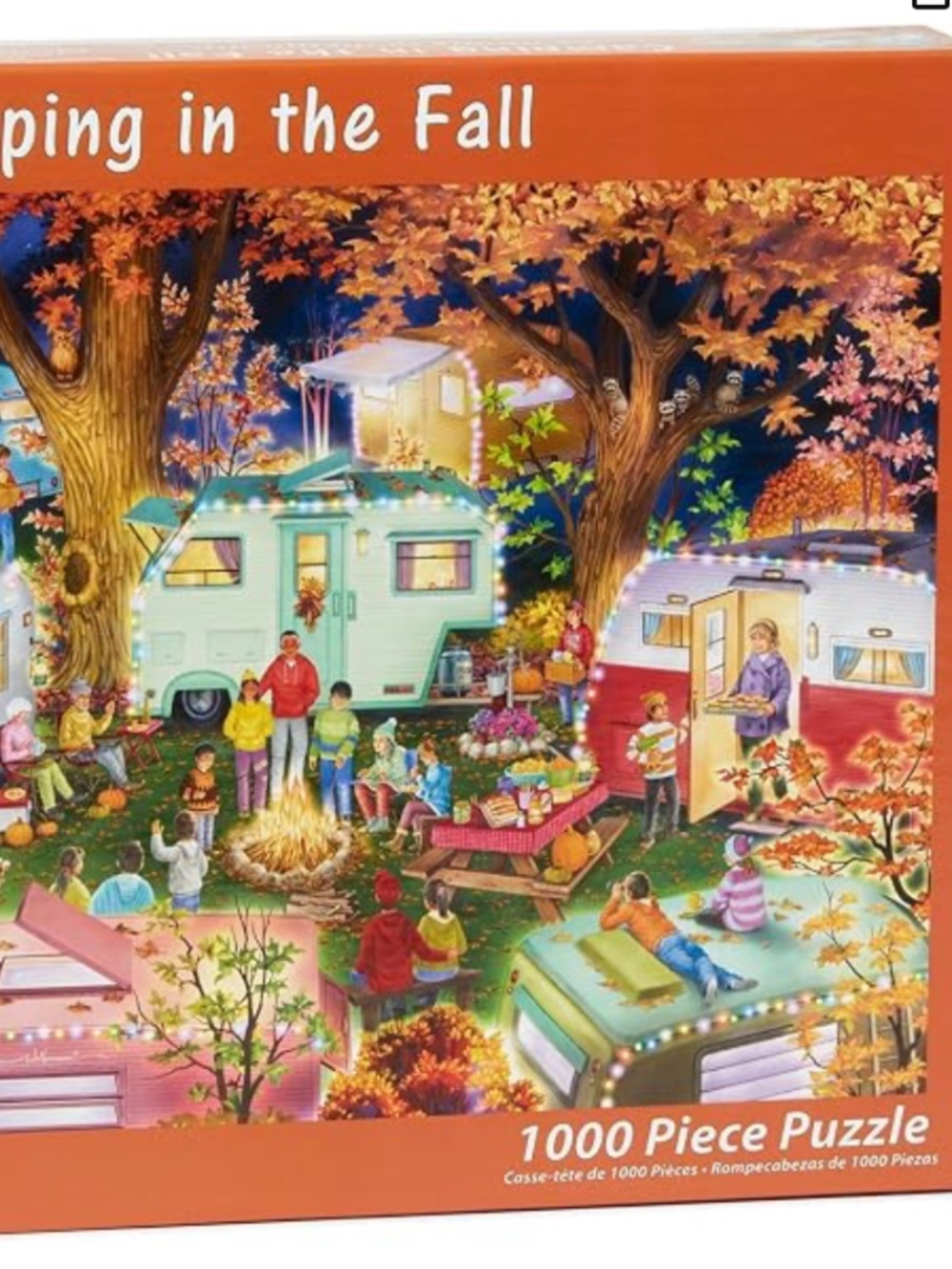 🧩 PUZZLE: Vermont Christmas Company Camping in The Fall Puzzle 1000 Pieces